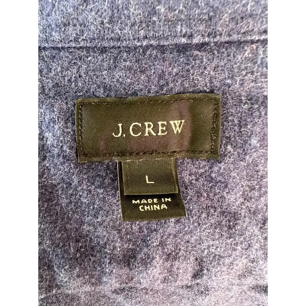 J Crew BLUE Chamois Button Down Suede Elbow Patch Long Sleeve Shirt 06791 Men XL